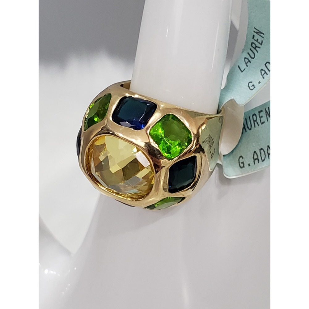 SZ 7 Cocktail Statement Ring Geometric Art Deco Mens Womens Chunky CHAMPIONSHIP